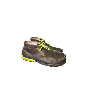 Twisted X Chukka Work Boots Men’s Size 10 M Brown Leather Yellow Steel Toe Used